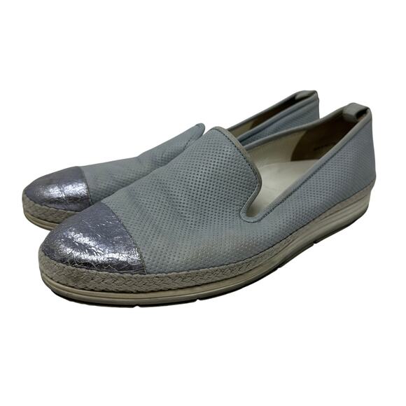 Paul Green Slip On Metallic Cap Toe Flats Womens UK Sz 5 US 7.5 Blue Leather - Picture 2 of 10